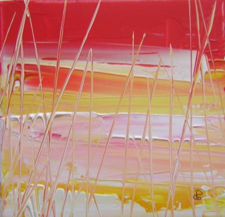 soleil couchant sur la mer....40/40 acrylique